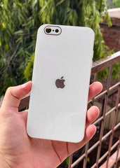 iPhone "6s Plus" Tempered Glass "Chrome" Case - White