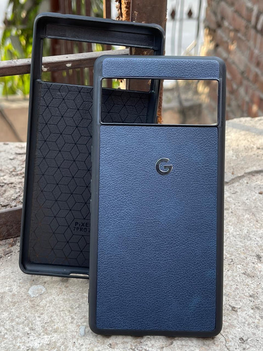 Google Pixel "7 Pro" Premium Leather Texture Case - Blue