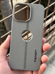 iPhone "16 Pro Max" Spigen Premium Woven Stitched Case - Gray