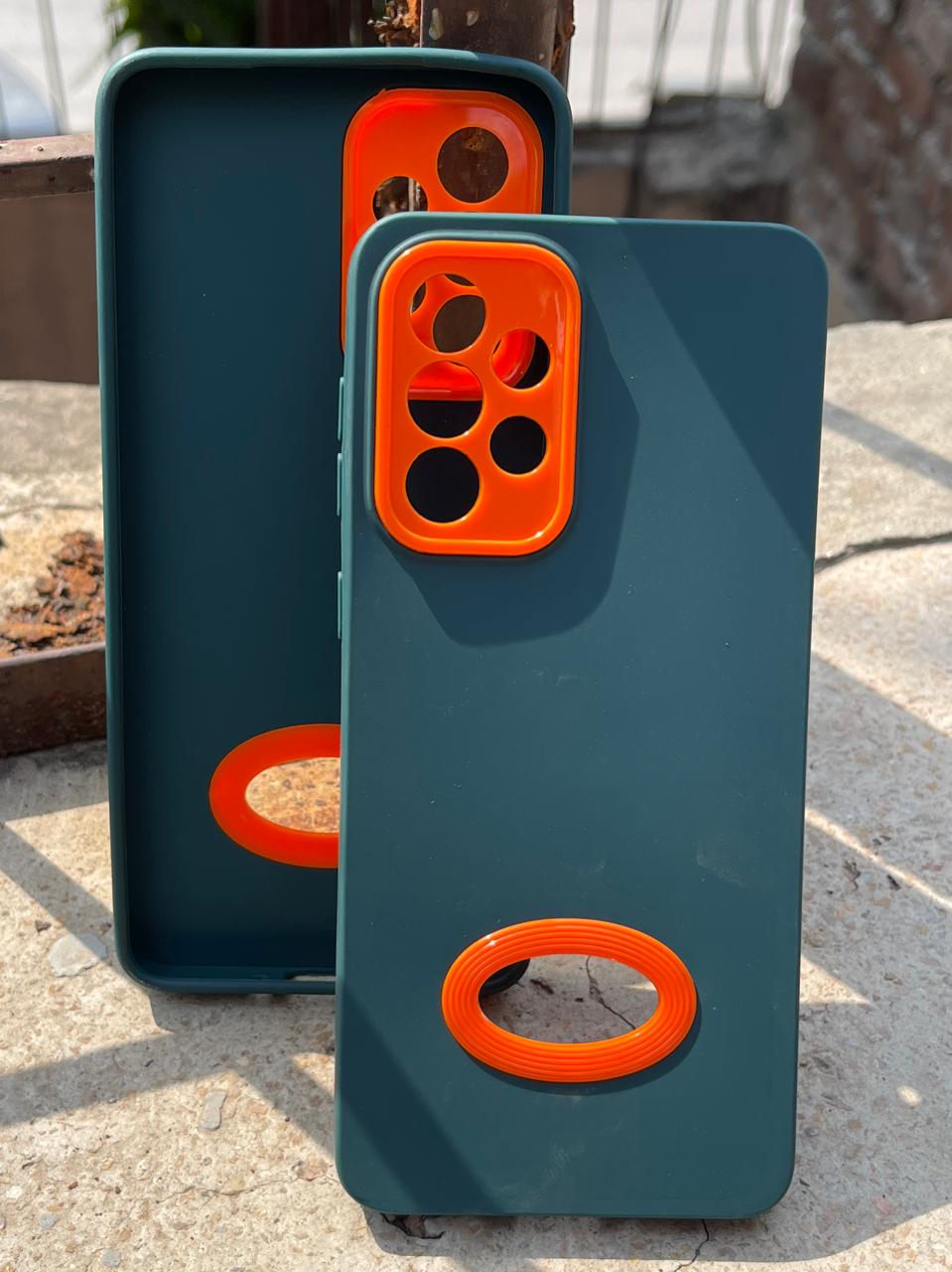 Samsung Galaxy "A33" Silicone "Holo Camera Ring" Case - Green