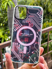 iPhone "11" Translucent Circuit Case - Red