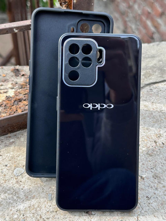 Oppo "F19 Pro" Tempered Glass "Chrome" Case - Black