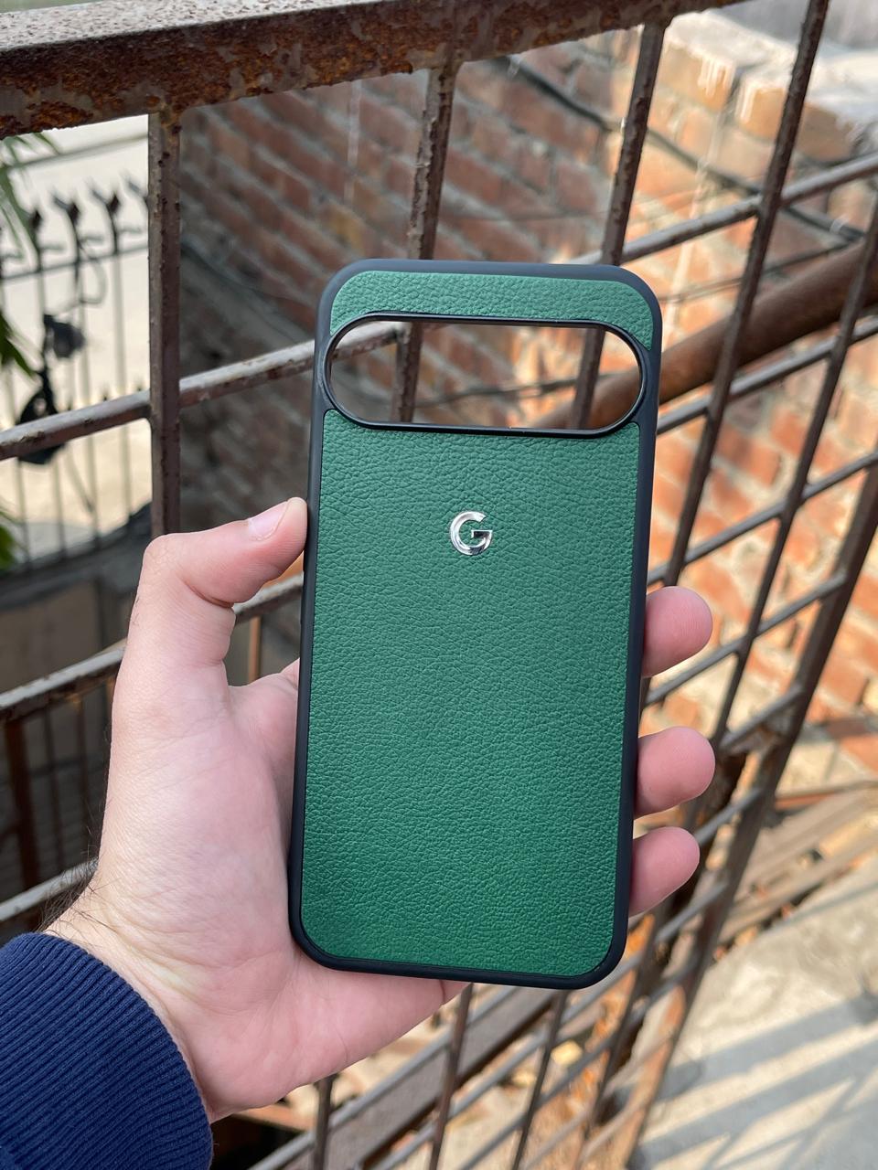 Google Pixel "9 Pro XL" Premium Leather Texture Case - Green