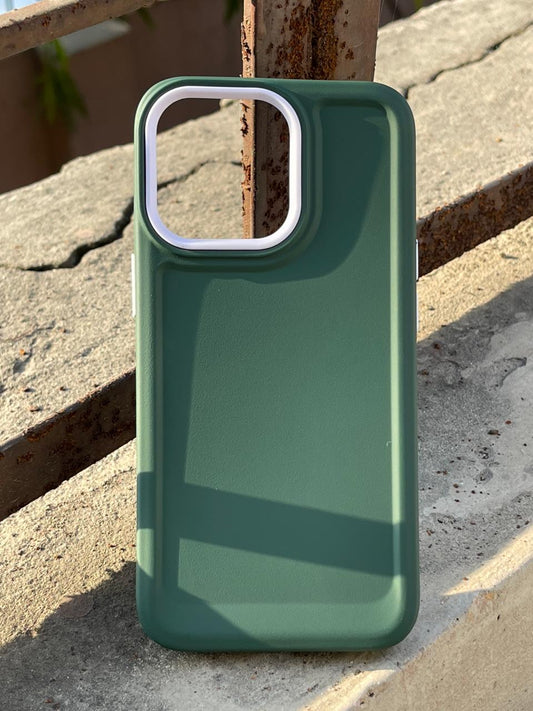iPhone "13 Pro" Silicone "Camera Ring Retractable" Case - Green