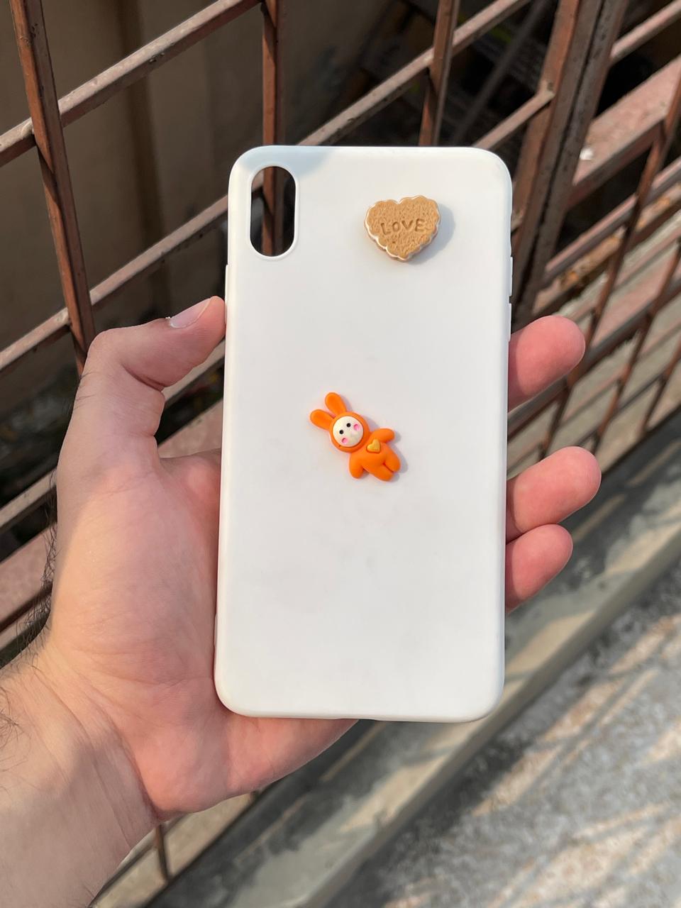 iPhone "XS Max" Silicone "Bear and Love" Edition Case - White