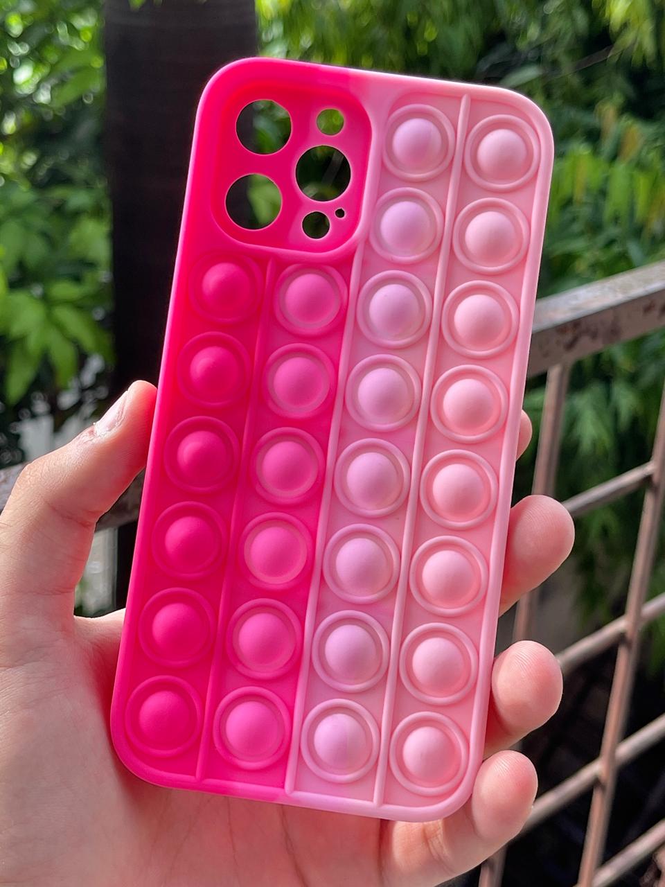 iPhone "12 Pro Max" Fidget Stress Release Pop-Up Case - Pink