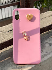 iPhone "XS Max" Silicone "Bear and Love" Edition Case - Pink