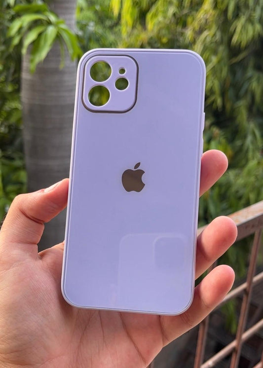 iPhone "12" Tempered Glass "Chrome" Case - Lilac