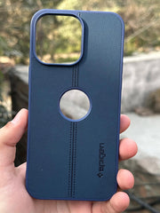 iPhone "14 Pro Max" Spigen Premium Woven Stitched Case - Blue