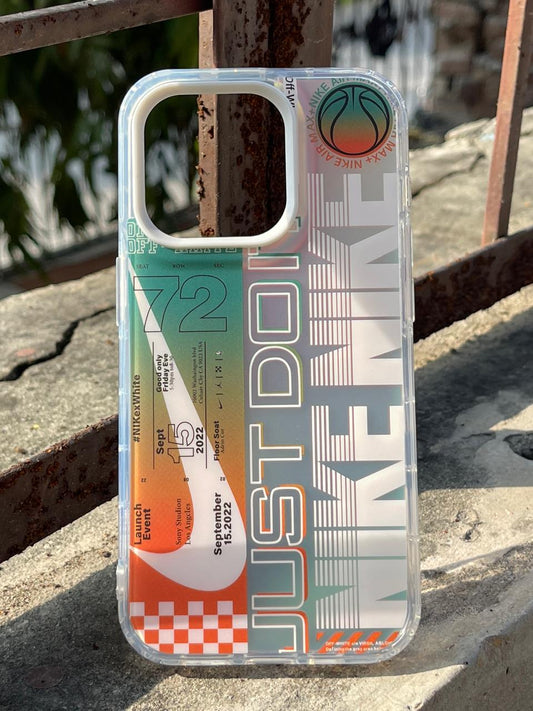 iPhone "14 Pro" Rainbow Translucent Shade Matte Case - Green Nike