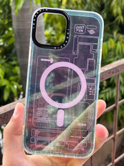 iPhone "12 Pro Max" Translucent Circuit Case - Green