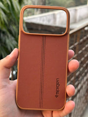 iPhone "17 Pro Max" Spigen Premium Woven Stitched Case - Brown