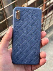 iPhone "X/XS" Premium Woven "Leather Feel" Case - Blue