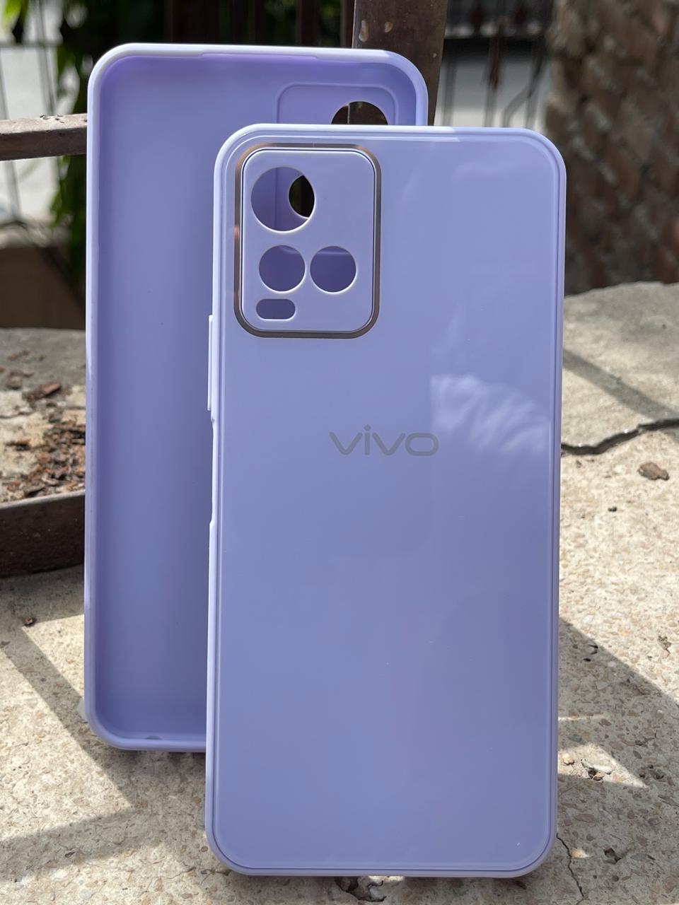 Vivo "Y33S/Y21" Tempered Glass "Chrome" Case - Purple