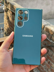 Samsung Galaxy "S22 Ultra" Tempered Glass "Chrome" Case - Green