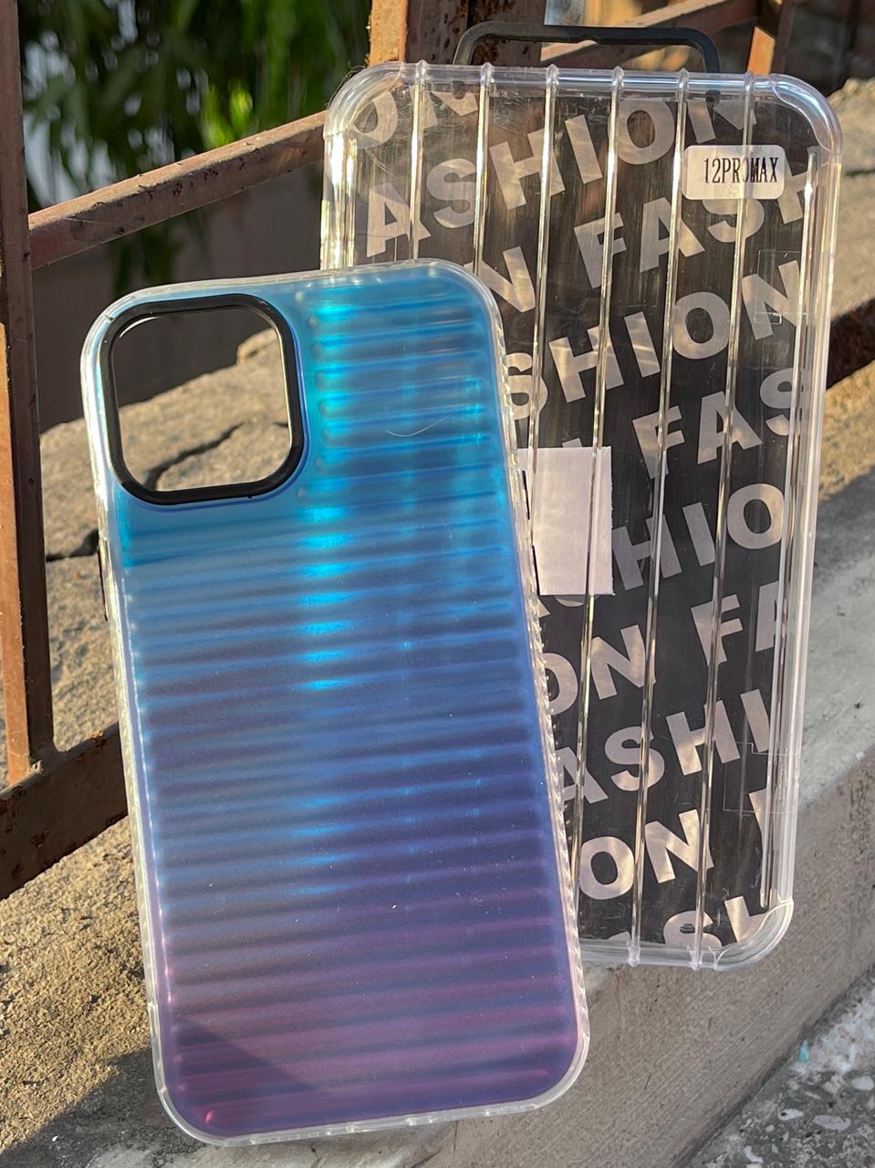 iPhone "12 Pro Max" Rainbow Translucent Case - Blue