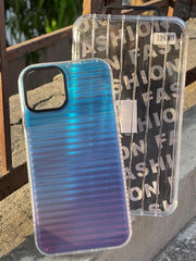 iPhone "12 Pro Max" Rainbow Translucent Case - Blue