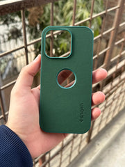 iPhone "16 Pro" Spigen Rugged Texture "LOGO-CUT" Case - Green