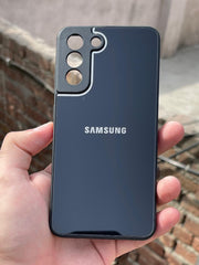 Samsung Galaxy "S21 FE" Tempered Glass "Chrome" Case - Black