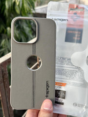 iPhone "16 Pro Max" Spigen Premium Woven Stitched Case - Gray