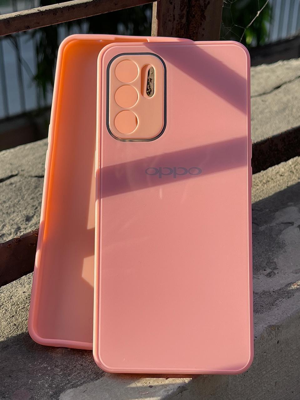 Oppo "Reno 6" Tempered Glass "Chrome" Case - Pink