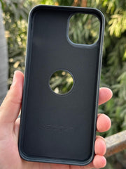 iPhone "15 Plus" Spigen Premium Woven Stitched Case - Black