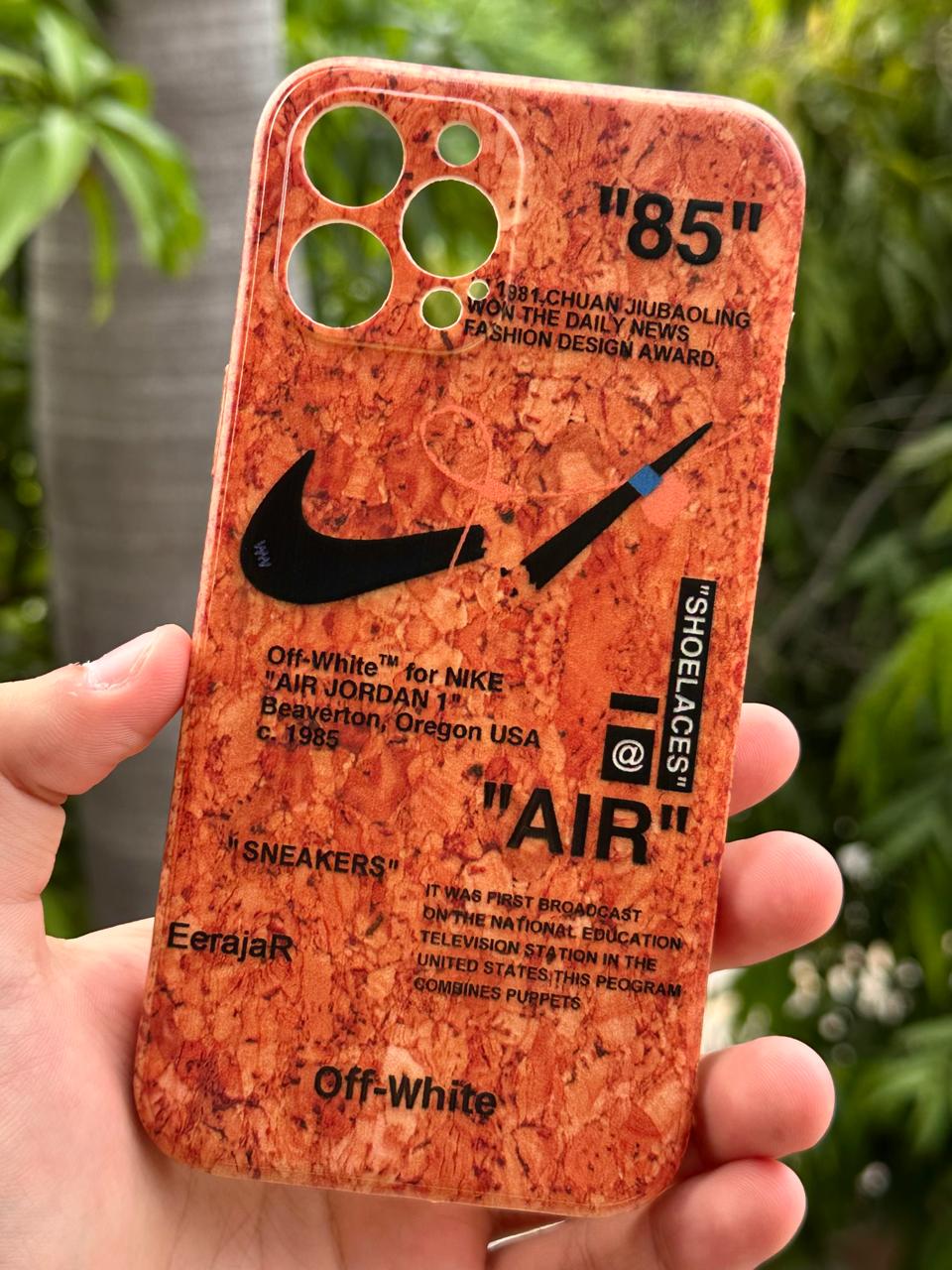 iPhone "12 Pro Max" Wood Texture Case - Nike Air