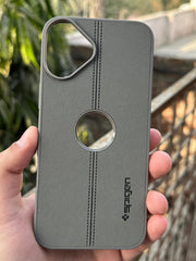 iPhone "16 Plus" Spigen Premium Woven Stitched Case - Gray