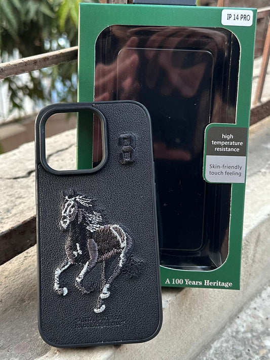 iPhone "14 Pro" Polo Embroidered Case - Black