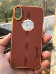 iPhone "X/XS" Spigen Premium Woven Stitched Case - Brown
