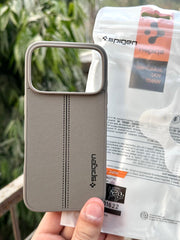 iPhone "17 Pro" Spigen Premium Woven Stitched Case - Gray