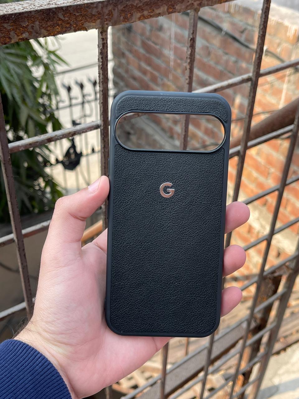 Google Pixel "9 Pro XL" Premium Leather Texture Case - Black