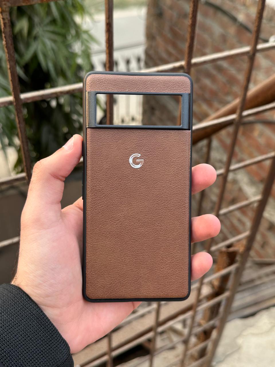 Google Pixel "7" Premium Leather Texture Case - Brown