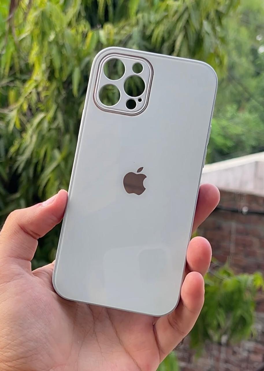 iPhone "12 Pro" Tempered Glass "Chrome" Case - Sierra Blue