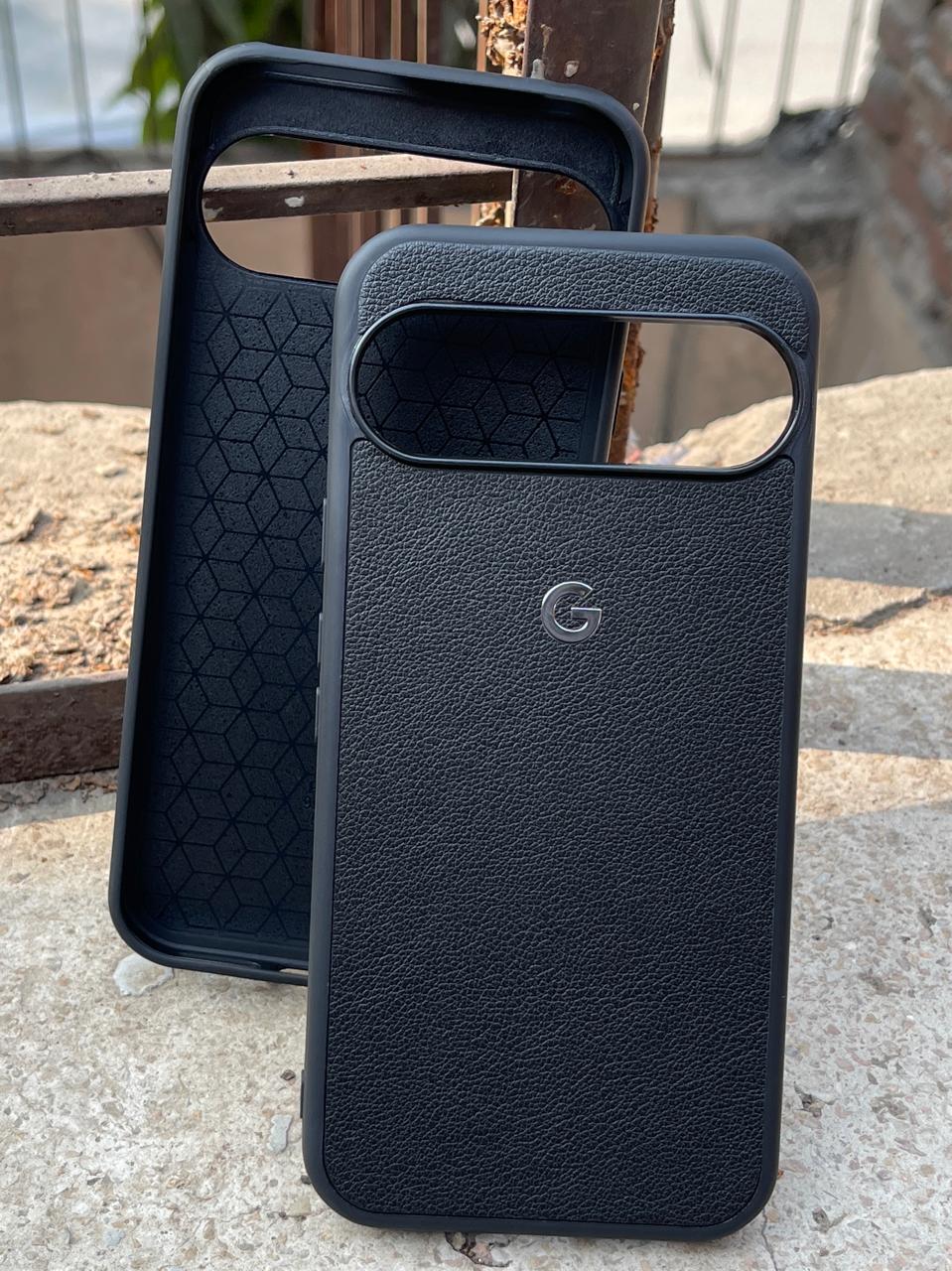 Google Pixel "9 Pro XL" Premium Leather Texture Case - Black