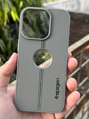 iPhone "16 Pro" Spigen Premium Woven Stitched Case - Gray