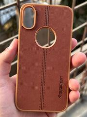 iPhone "XR" Spigen Premium Woven Stitched Case - Brown