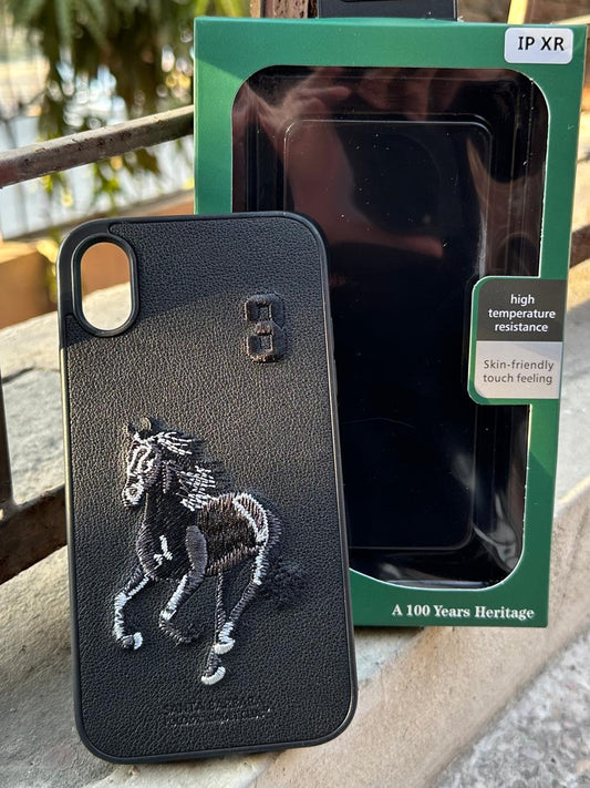 iPhone "XR" Polo Embroidered Case - Black