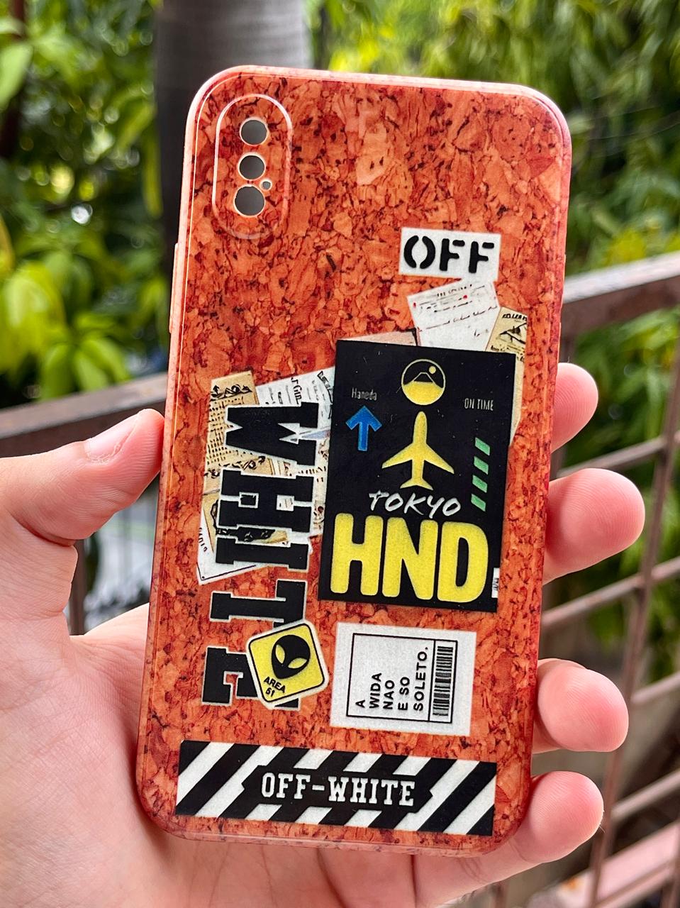 iPhone "X/XS" Wood Texture Case - OffWhite