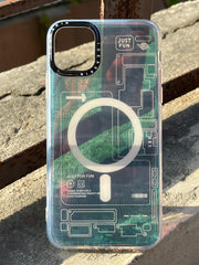 iPhone "11 Pro Max" Translucent Circuit Case - Green