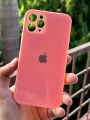 iPhone "11 Pro" Tempered Glass "Solid" Case - Pink