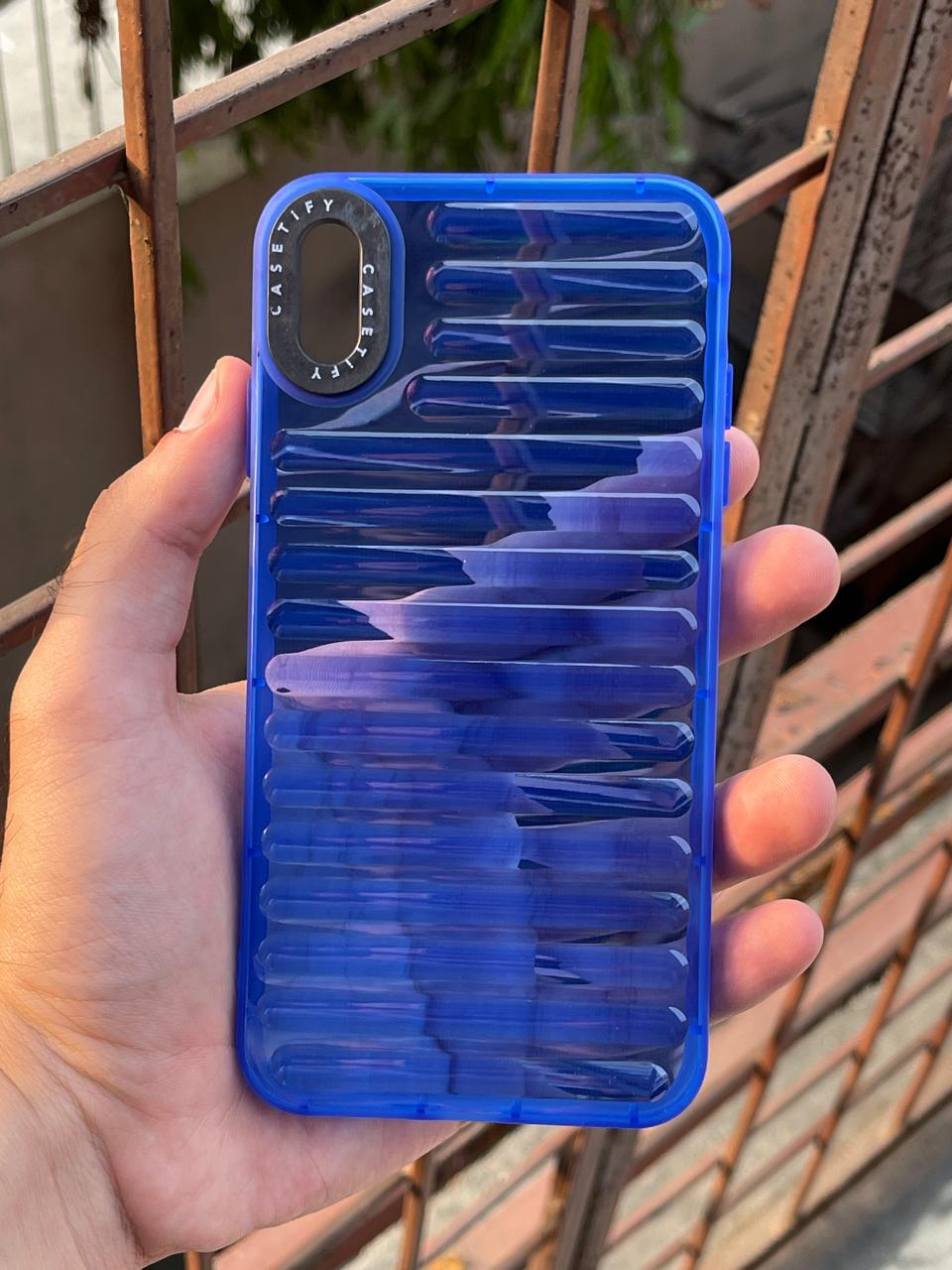 iPhone "XS Max" Translucent Jump Style Silicone Case - Navy Blue