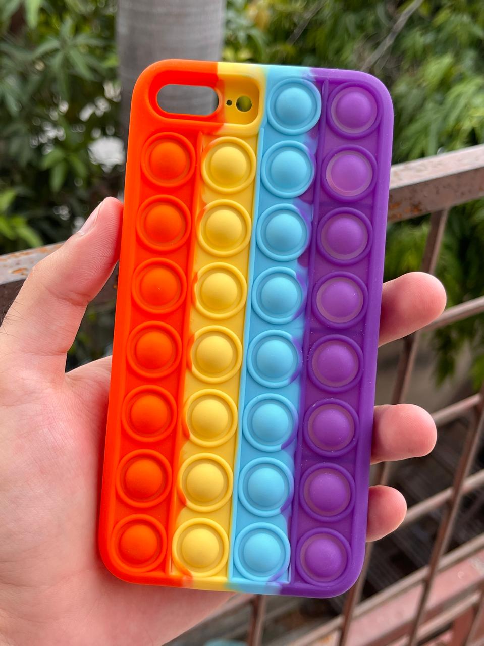 iPhone "7/8 Plus" Fidget Stress Release Pop-Up Case - Red & Purple