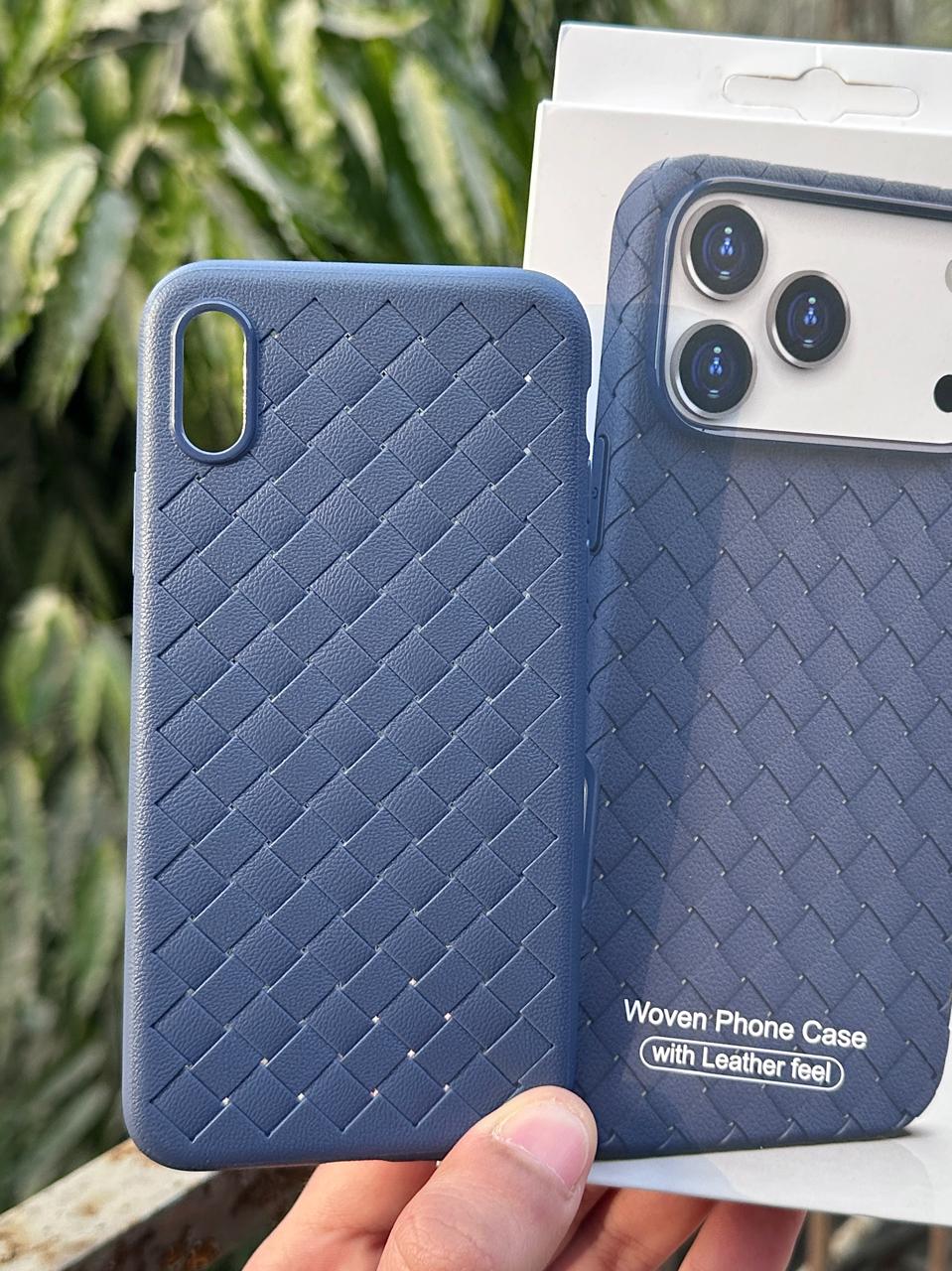 iPhone "X/XS" Premium Woven "Leather Feel" Case - Blue