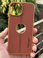 iPhone "15" Spigen Premium Woven Stitched Case - Brown