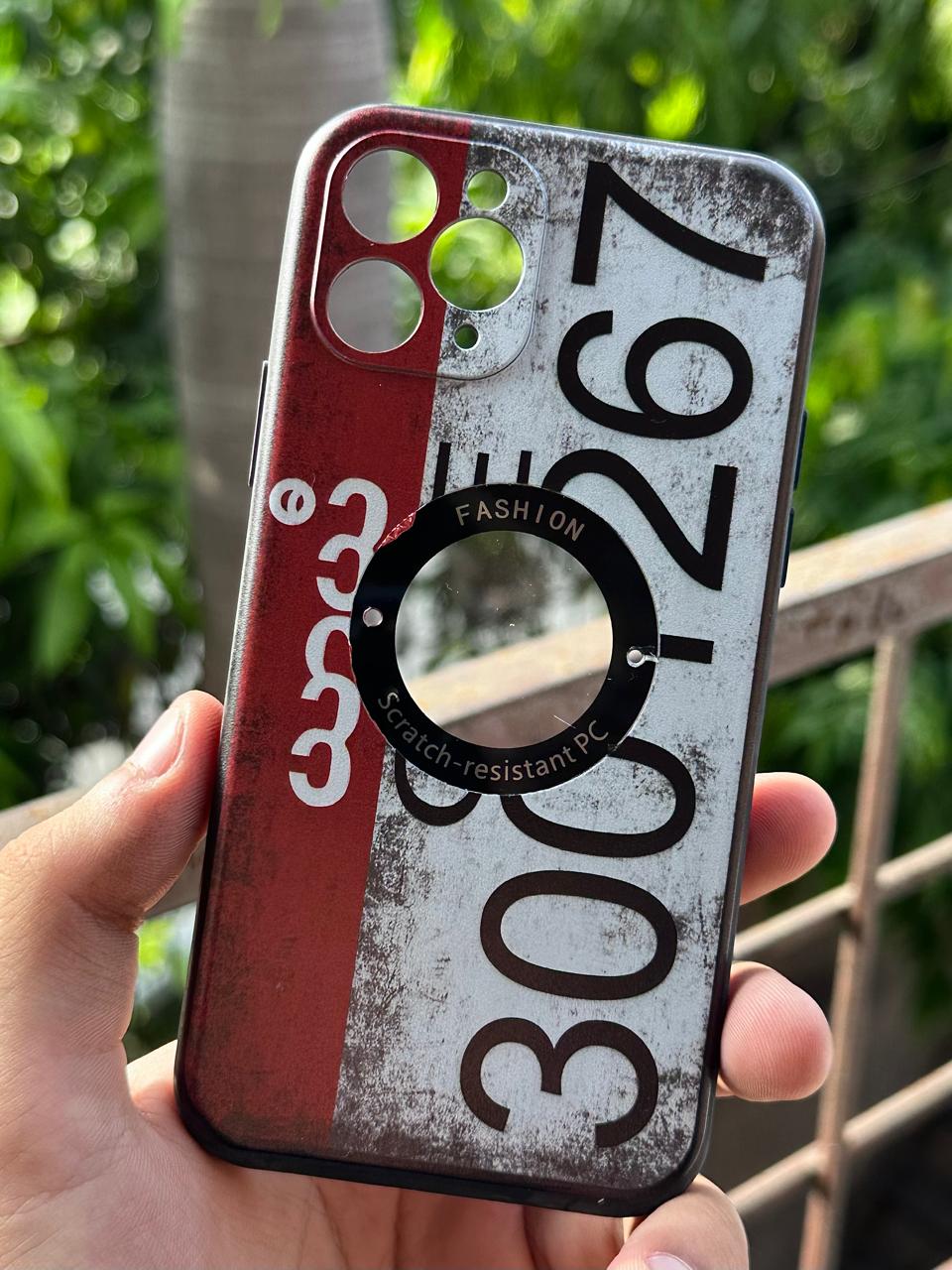 iPhone "11 Pro" Silicone "Retro" Edition Case - Maroon & Gray