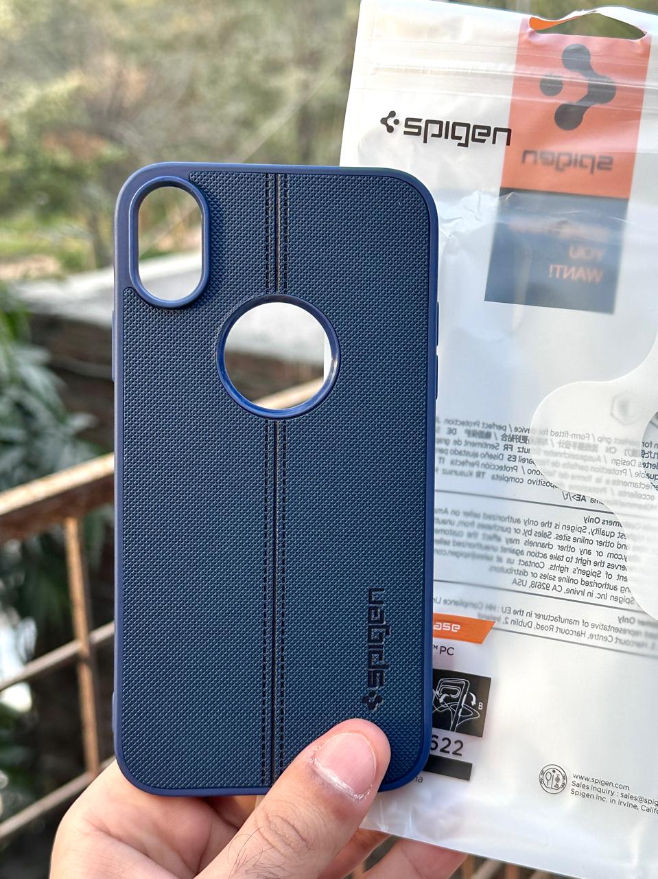 iPhone "XS Max" Spigen Premium Woven Stitched Case - Blue