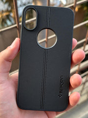 iPhone "XS Max" Spigen Premium Woven Stitched Case - Black