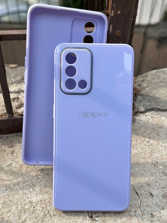 Oppo "F19" Tempered Glass "Chrome" Case - Purple