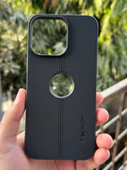 iPhone "15 Pro Max" Spigen Premium Woven Stitched Case - Black